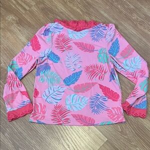 The Beaufort Bonnet Company Pink and White Floral Top swim top size 8 like new